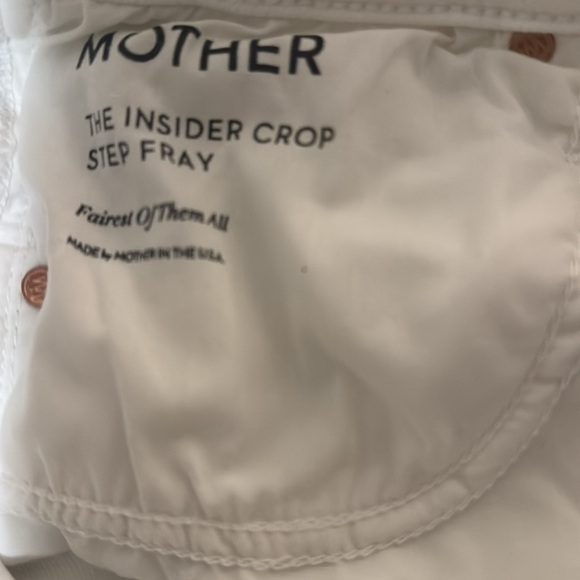 Mother White The Insider Crop Step Fray Jeans Size 28 - Picture 7 of 8